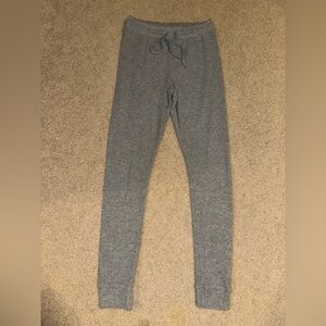 Gray Ribbed Knit Pants